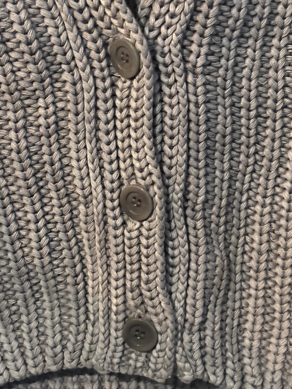 FREE PEOPLE Sweet Nothing Cotton Cardi - Gray Cropped Knit Cardigan Sweater - Picture 8 of 12